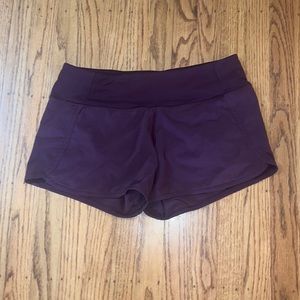 Maroon/Purpleish Speed Up Low Rise Lined Shorts in Size 6
